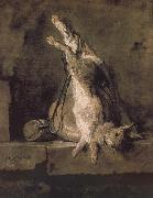 Jean Baptiste Simeon Chardin Hare hunting bags and powder extinguishers Germany oil painting artist